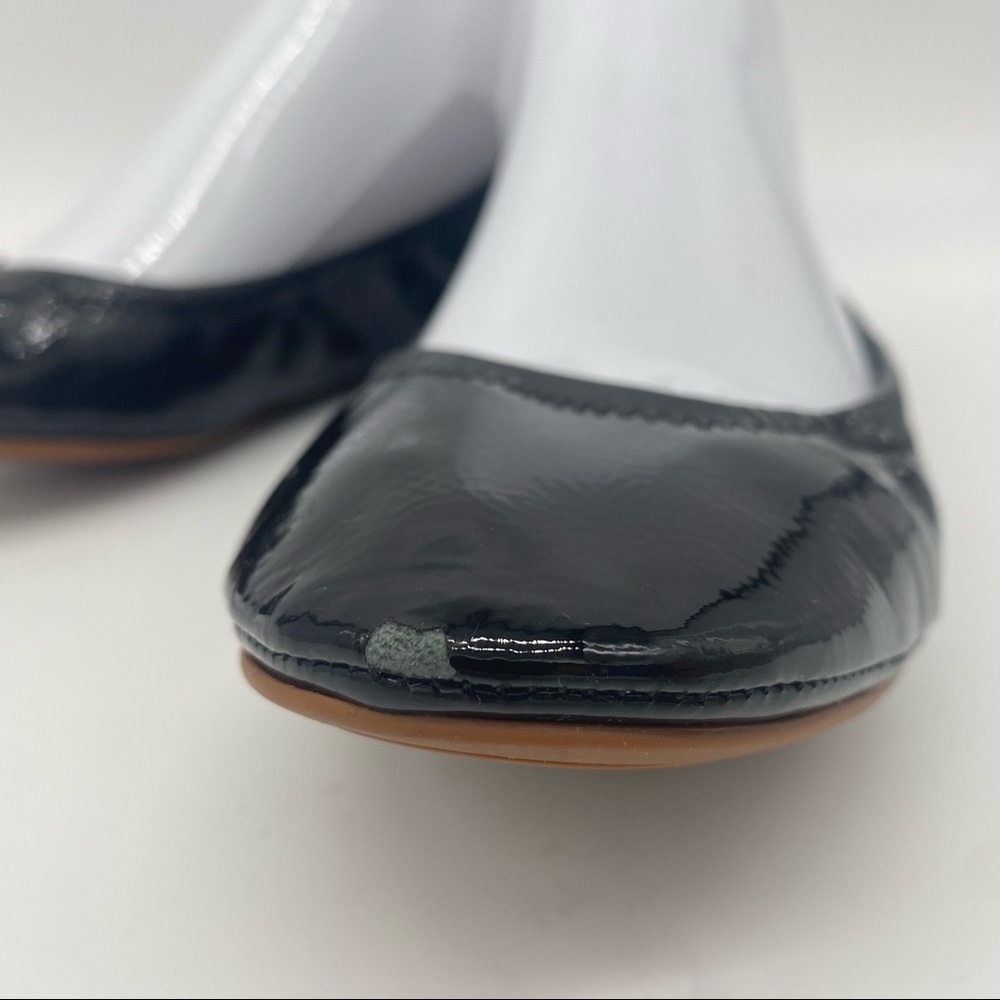Tory Burch Eddie Black Patent Leather Ballet Flats - Picture 13 of 14